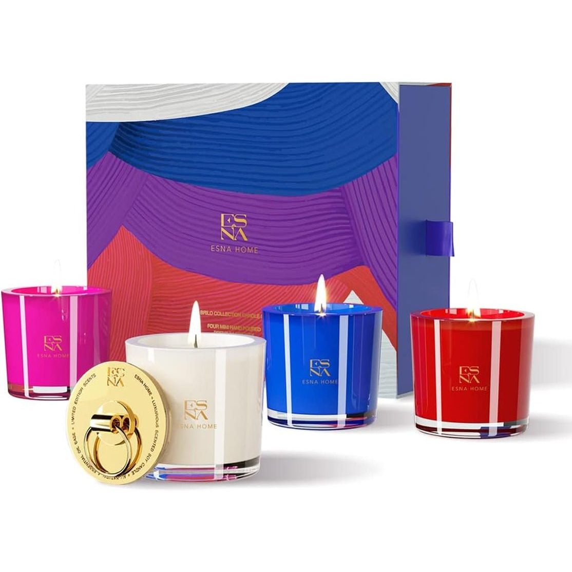 Lavender Stress Relief Soy Candle Gift Set | Luxury Candle Box for Women - householdessential