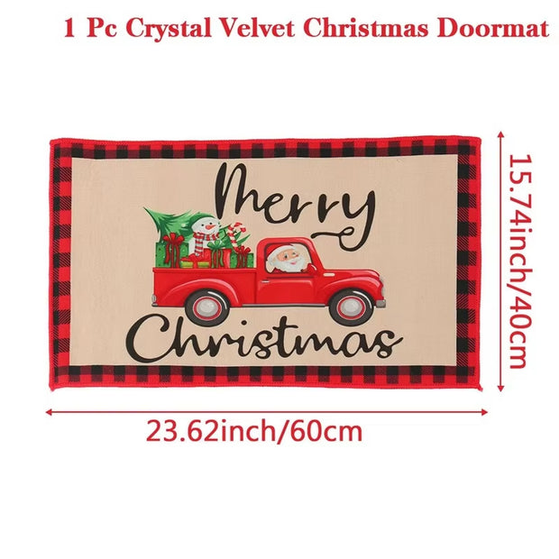 Christmas Door Mat Santa Claus Carpet Marry Christmas Decorations for Home 2024 Xmas Ornament Navidad Natal Gifts New Year 2025
