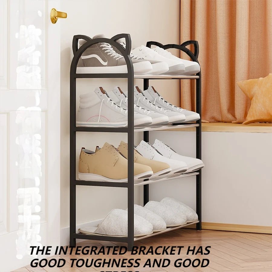 4-Layer Household Storage Rack Shoe Cabinet Simple Shoe Rack with Galvanized Tube - householdessential