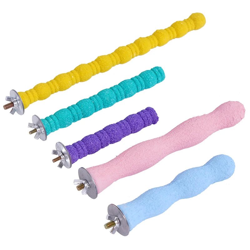Wooden Bird Perches and Parakeet Grinding Bar Set for Parrot Cage Accessories - householdessential
