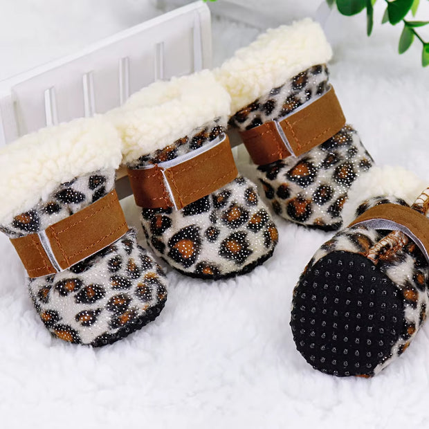 4Pcs Pet Dog Shoes Waterproof Winter Dog Boots Socks Anti-Slip Puppy Cat Rain Snow Booties Footwear for Small Dogs Chihuahua