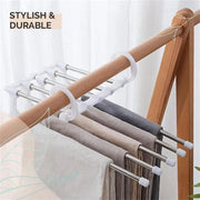 5 in 1Pants Storage Hanger Organizer Hangers save Wardrobe Space Magic Folding Pant Rack Tie Hanger Shelves Closet Organizer