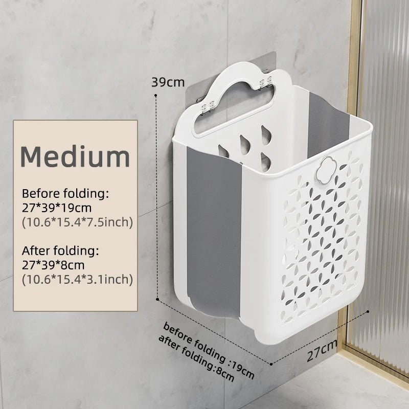 Wall-Mounted Laundry Basket & Bathroom Laundry Organizer - Dirty Clothes Storage Solution - householdessential