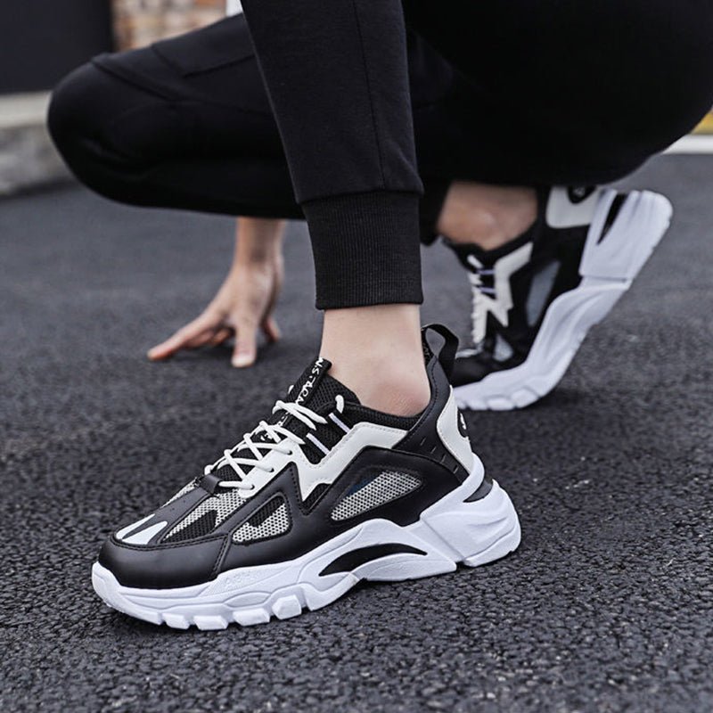 White Sneakers Men Non Slip Walking Running Shoes Sports - householdessential