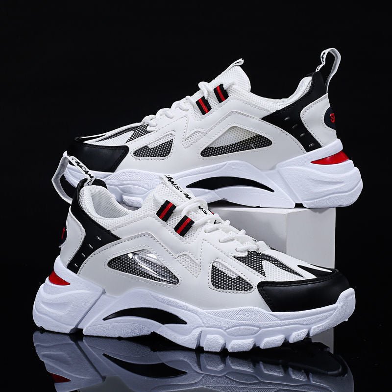 White Sneakers Men Non Slip Walking Running Shoes Sports - householdessential