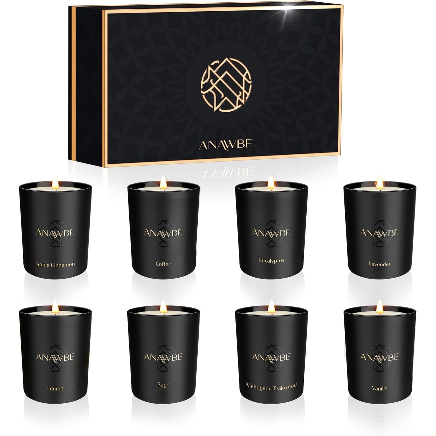 Aromatherapy Candle Set - 8 Fragrances in Gift Box, Long Lasting Candles for Women - householdessential