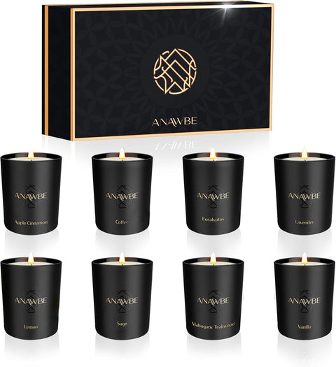 Home Scented Candles, Aromatherapy Candle Set of 8 Fragrances, Giftable Box, Long Lasting, Gorgeous 8 Pack of Scented Candles Gift Set for Women, Wonderful for Christmas, Birthday Gift