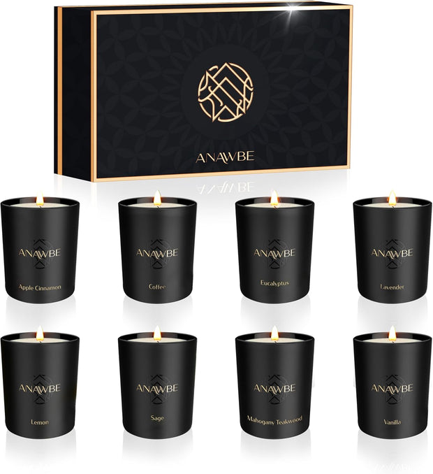 Home Scented Candles, Aromatherapy Candle Set of 8 Fragrances, Giftable Box, Long Lasting, Gorgeous 8 Pack of Scented Candles Gift Set for Women, Wonderful for Christmas, Birthday Gift