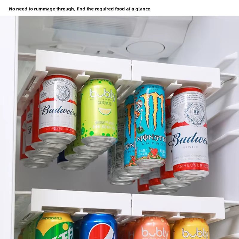 Kitchen Refrigerator Organizer Rack Soda Can Dispenser Storage Solution - householdessential