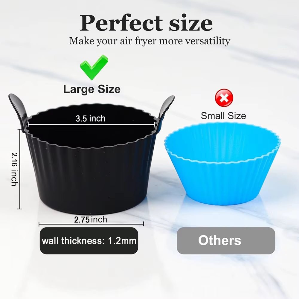 Non-Stick Silicone Bakeware Set for Air Fryer with Egg Poacher Cups - householdessential