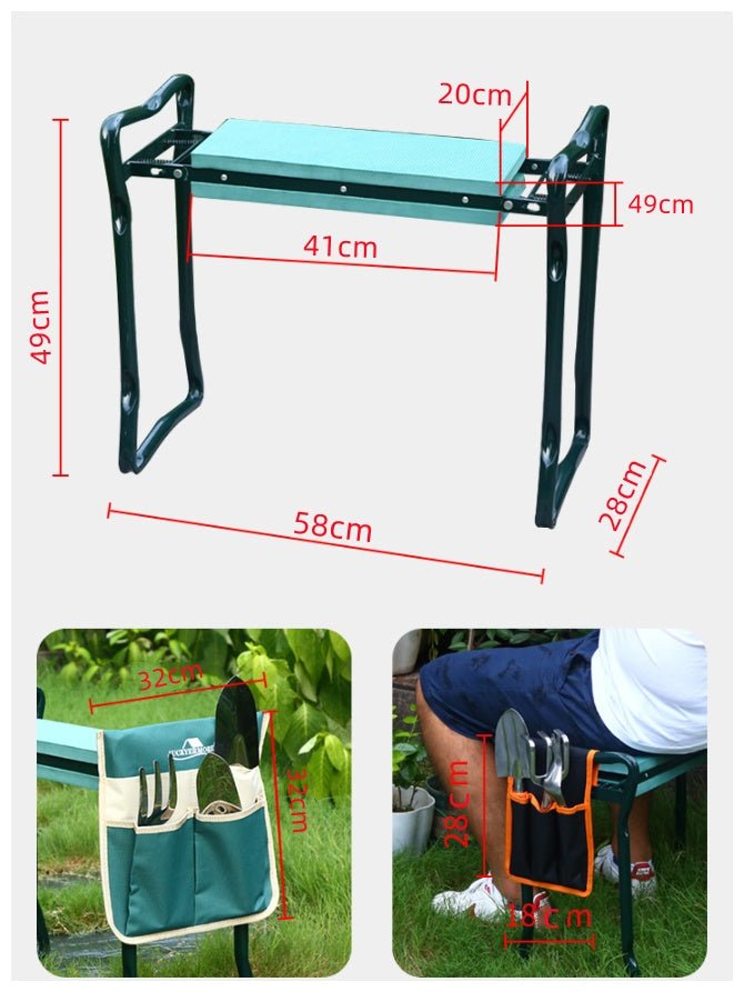 Garden Kneeling Stool Non - slip Garden Kneeling Chair With Tool Kit Folding Stool - householdessential