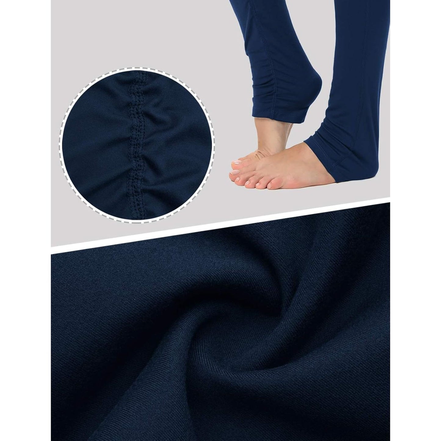 Yoga Pants for Women High Waisted Tummy Contro Butt Lifting Stretch Yoga Leggings with Pockets, Navy Blue, M