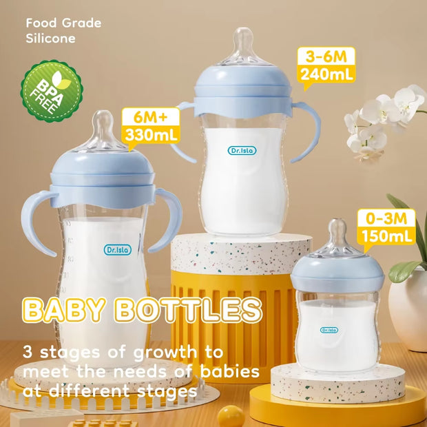 150/240/330ML Baby PP Bottle Newborn Baby Bottle with Handle Milk Bottlefeeding Baby Bottles Newborn Feeding Supplies