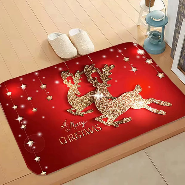 Christmas Door Mat Santa Claus Carpet Marry Christmas Decorations for Home 2024 Xmas Ornament Navidad Natal Gifts New Year 2025