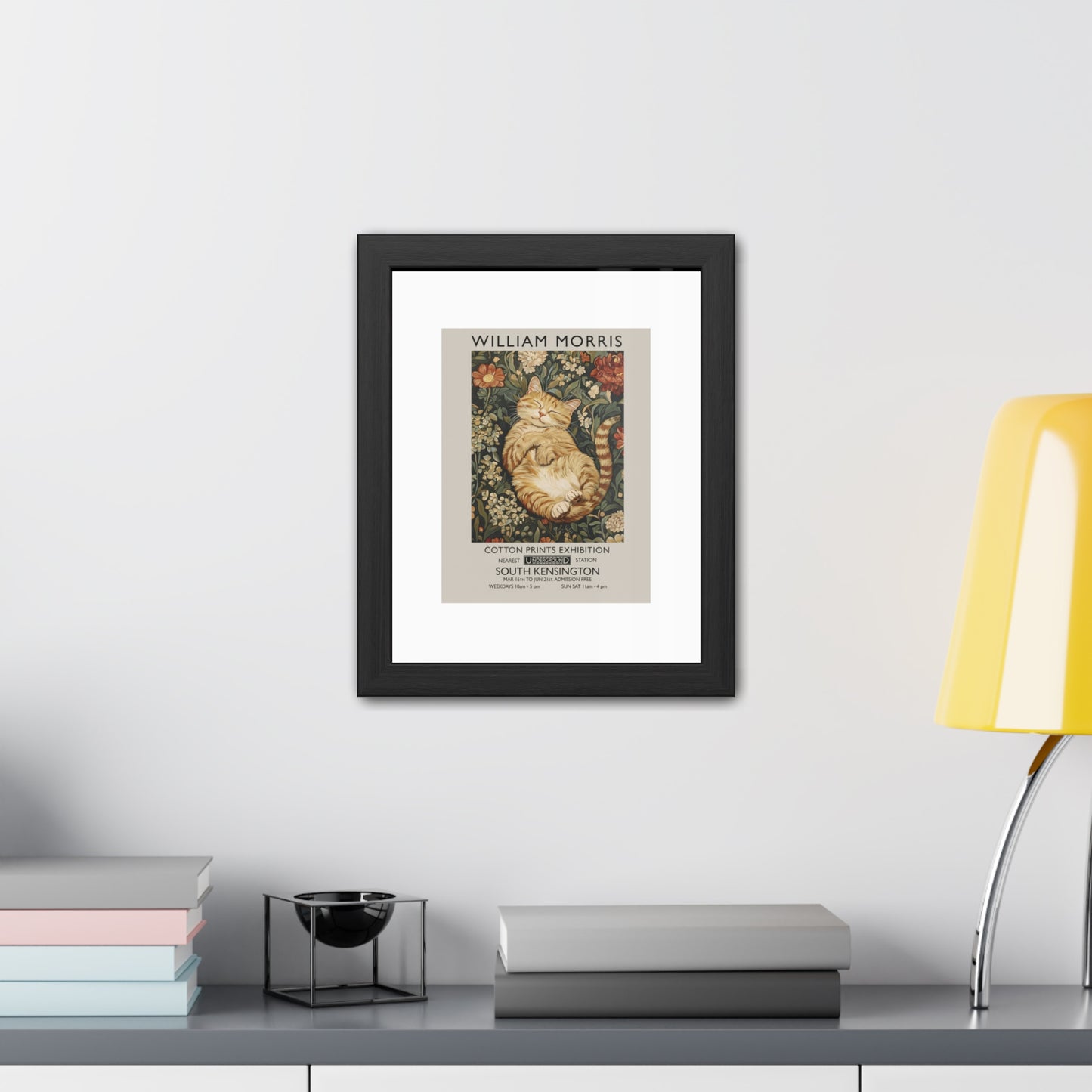 Sleeping Cat William Morris Poster | Framed Poster - householdessential