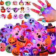 Halloween LED Light up Rings Dreamy 3D Flashing Glow Rings Non Candy Trick or Treat Halloween Gift Party Favor for Kids and Adults 50PCS Costume Ideas DIY Halloween 2025 New