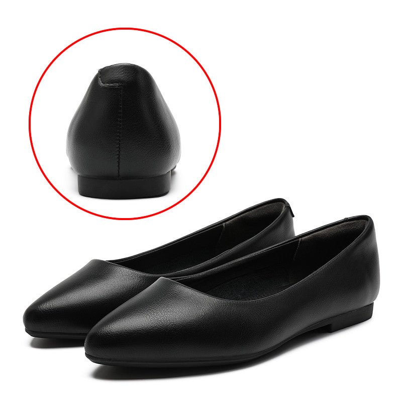 Leather Work Shoes Women Black - householdessential