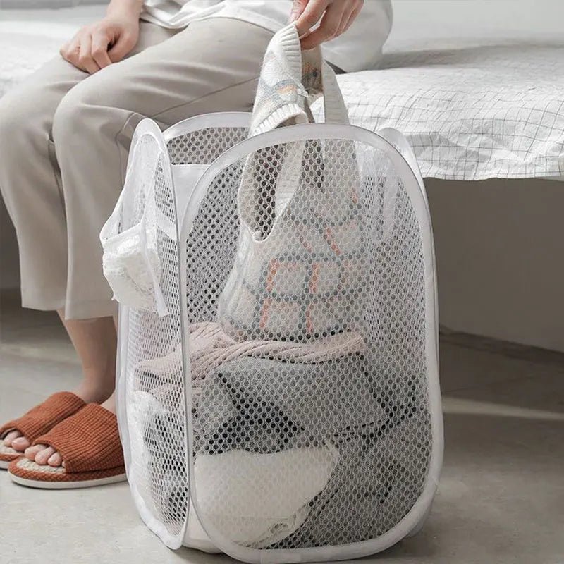 Collapsible Laundry Organizer Large Storage Basket - householdessential