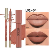 Matte Lipliner&Lipstick Set,Waterproof， Long Lasting Lip Makeup, Soft Matte Color Rendering,Women'S Makeup Cosmetics
