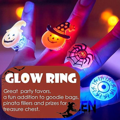 Halloween LED Light up Rings Dreamy 3D Flashing Glow Rings Non Candy Trick or Treat Halloween Gift Party Favor for Kids and Adults 50PCS Costume Ideas DIY Halloween 2025 New