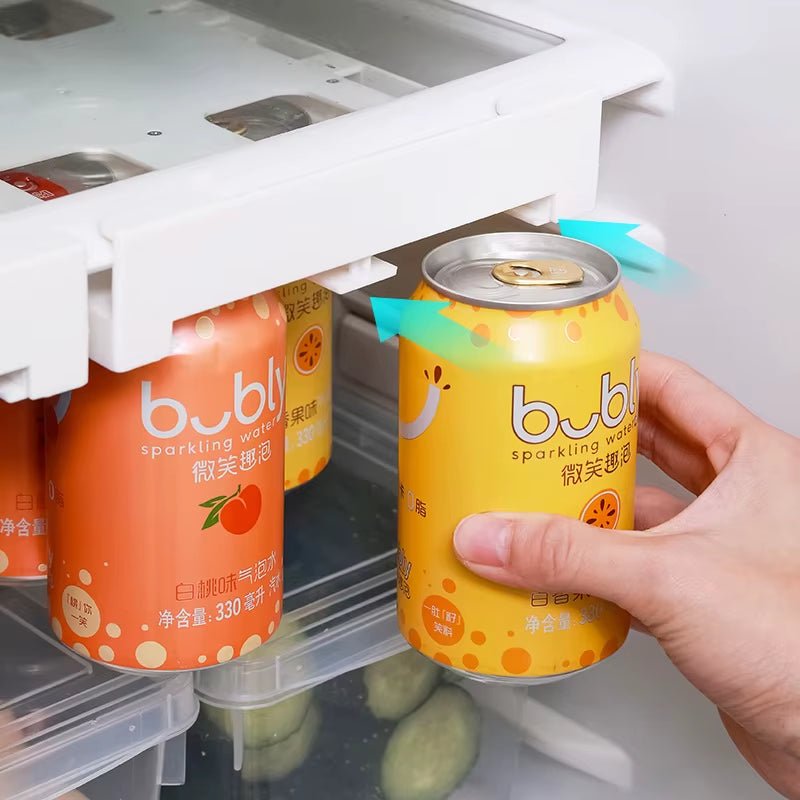 Kitchen Refrigerator Organizer Rack Soda Can Dispenser Storage Solution - householdessential