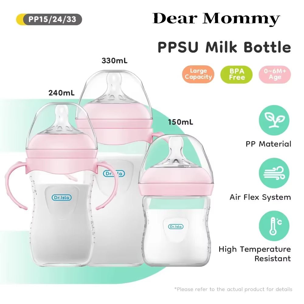 BPA Free Wide Mouth Baby Bottles Newborn Feeding Supplies - householdessential
