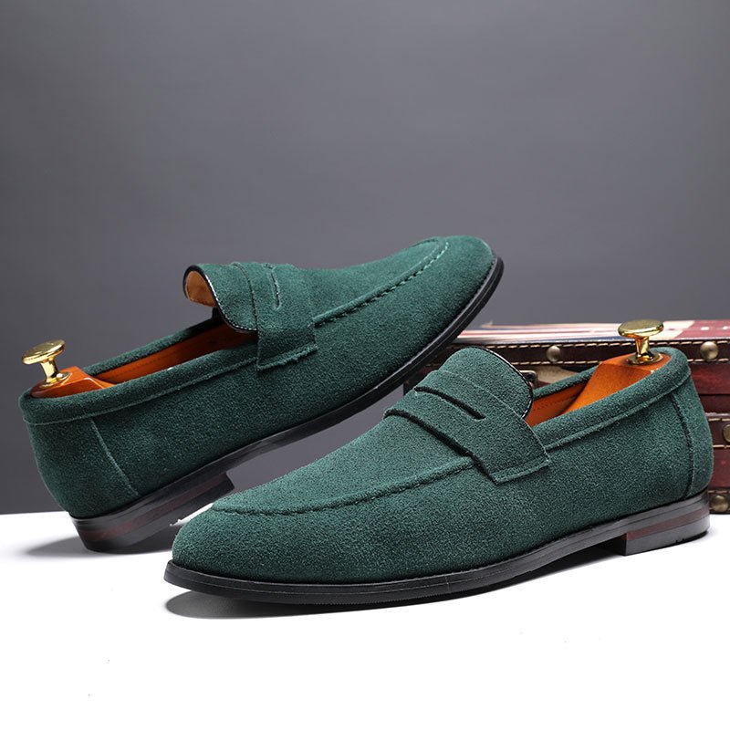 Lazy Shoes Nubuck Leather Men Casual - householdessential