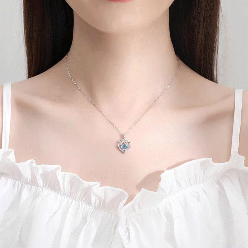Luxury Rhinestone Heart Necklace S925 Gift - householdessential