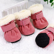 4Pcs Pet Dog Shoes Waterproof Winter Dog Boots Socks Anti-Slip Puppy Cat Rain Snow Booties Footwear for Small Dogs Chihuahua