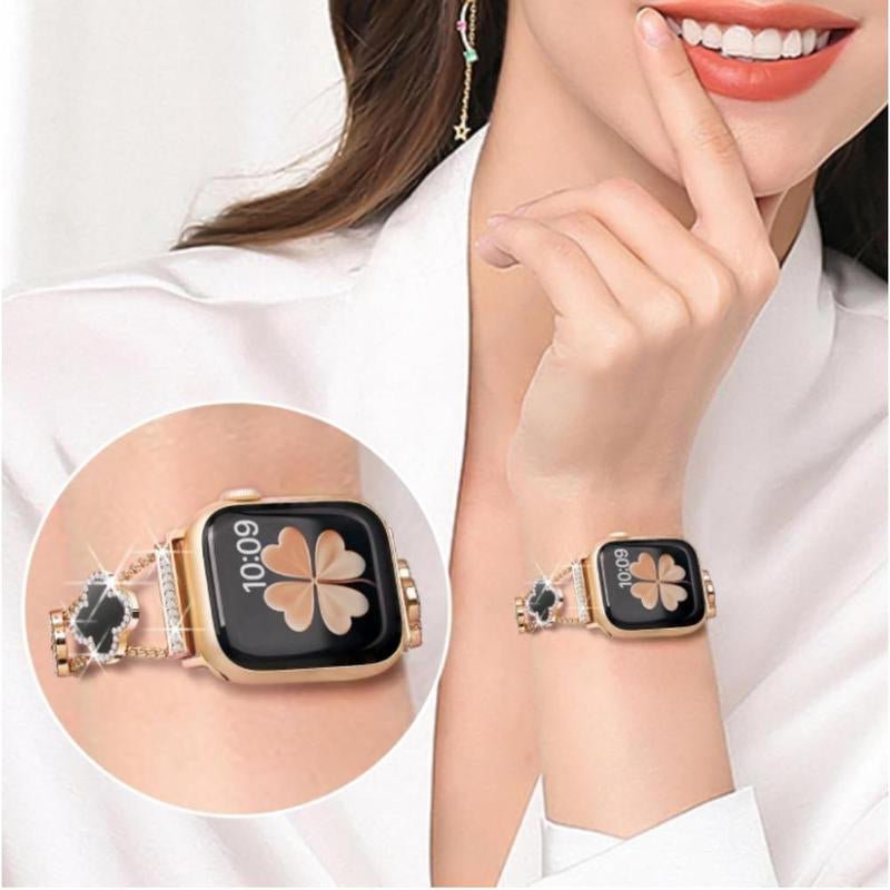 BUREI Apple Watch Strap - Sleek Black Metal Band for an Elegant Look (Watch Not Included) - householdessential