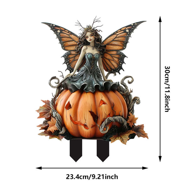 Halloween Wings Witch Pumpkin Decorations, Halloween Indoor Outdoor Decor, Halloween Decoration Ornament for Home outside Yard Lawn Garden Party