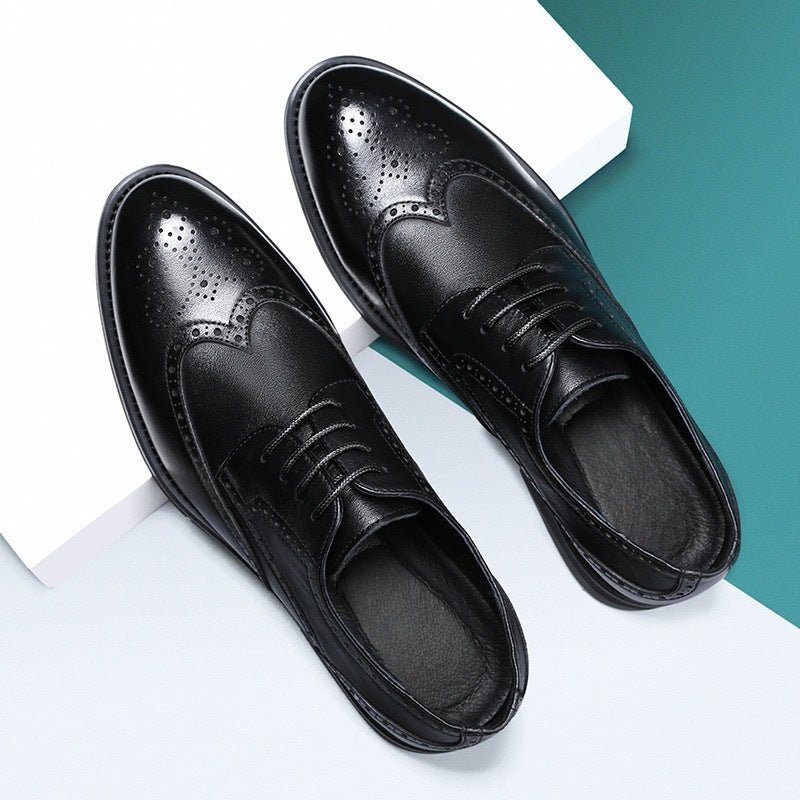 Fashion New Brogue Leather Shoes Men - householdessential