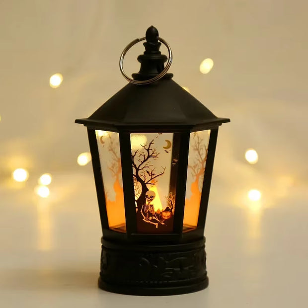 Halloween Decorations Led Candle Light Vintage Witch Castle Pumpkin Ghost Hanging LED Lantern Lamp Haloween Party Decor Supplies