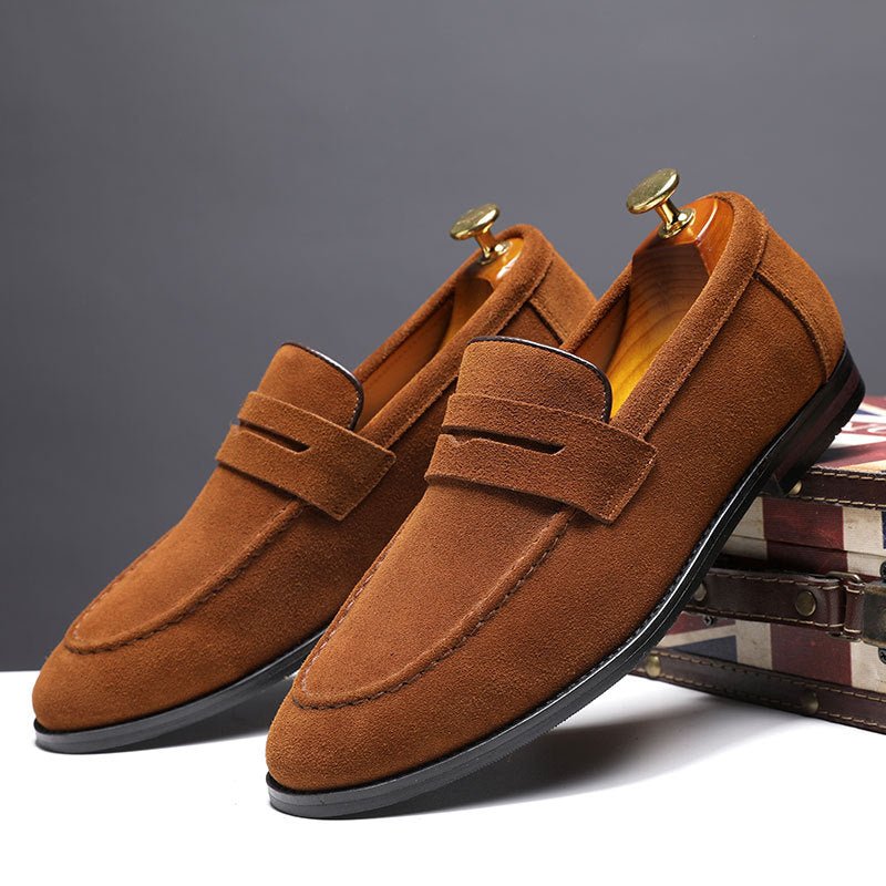 Lazy Shoes Nubuck Leather Men Casual - householdessential