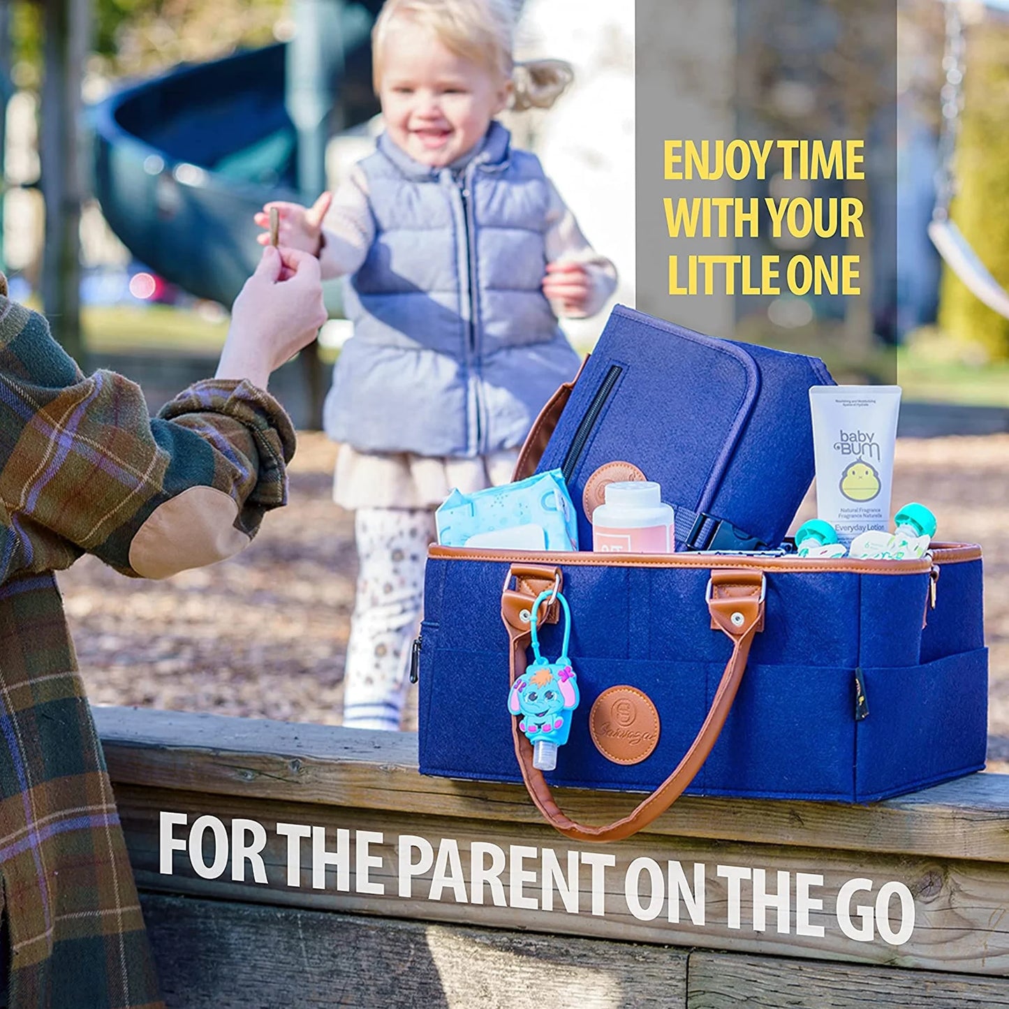 Diaper Caddy Organizer Bag Storage Tote for Baby Stuff Gifts for Moms Navy Blue - householdessential