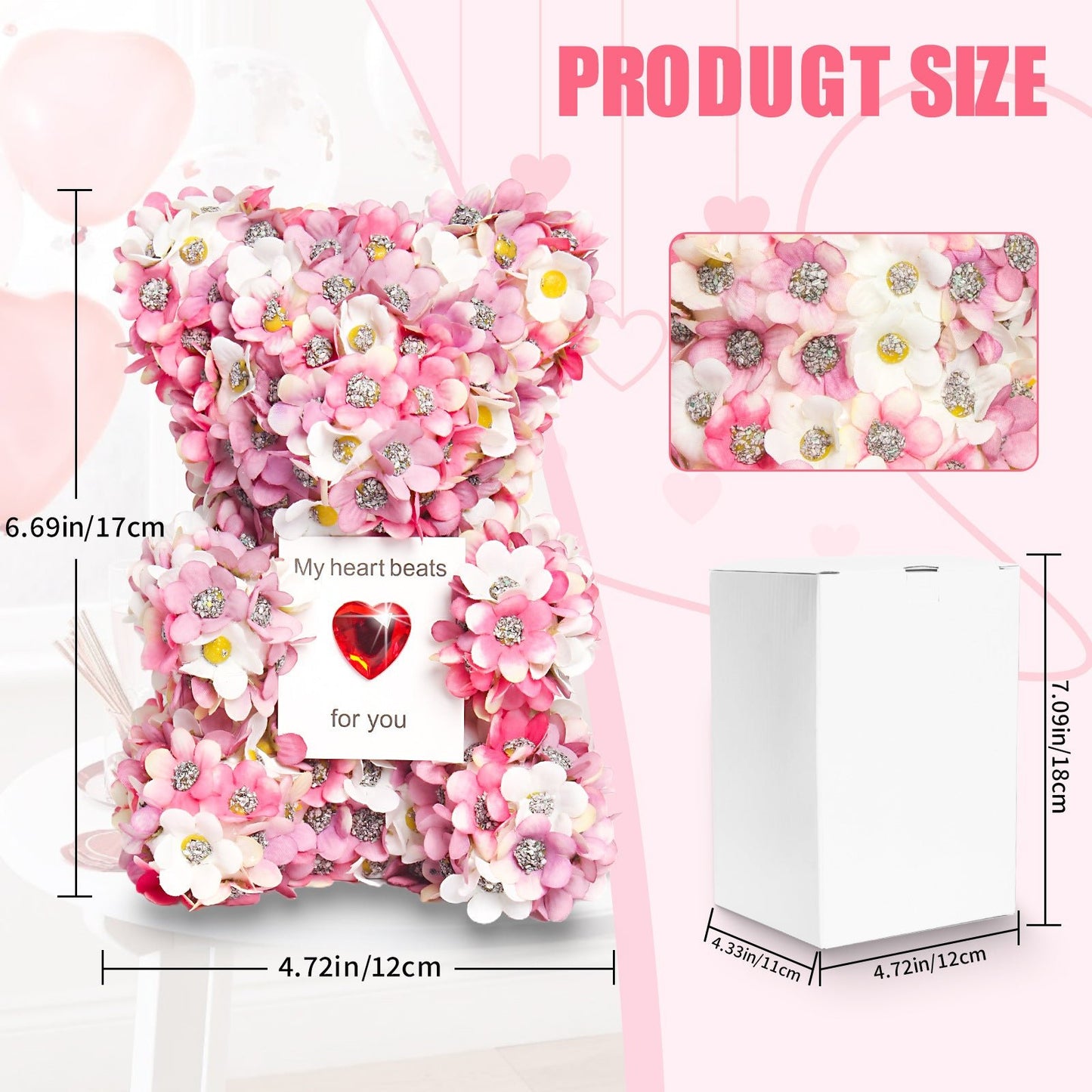 Valentine's Day Artificial Rose Bear Handmade Gift - householdessential