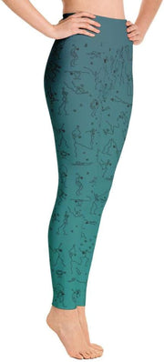 Blue-Green Ombre 'Debbie'S Dancers' Original Art Leggings by