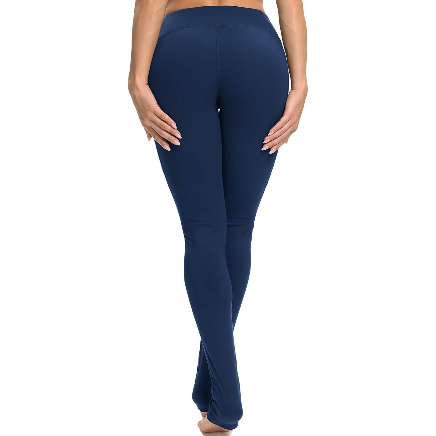 Yoga Pants for Women High Waisted Tummy Contro Butt Lifting Stretch Yoga Leggings with Pockets, Navy Blue, M