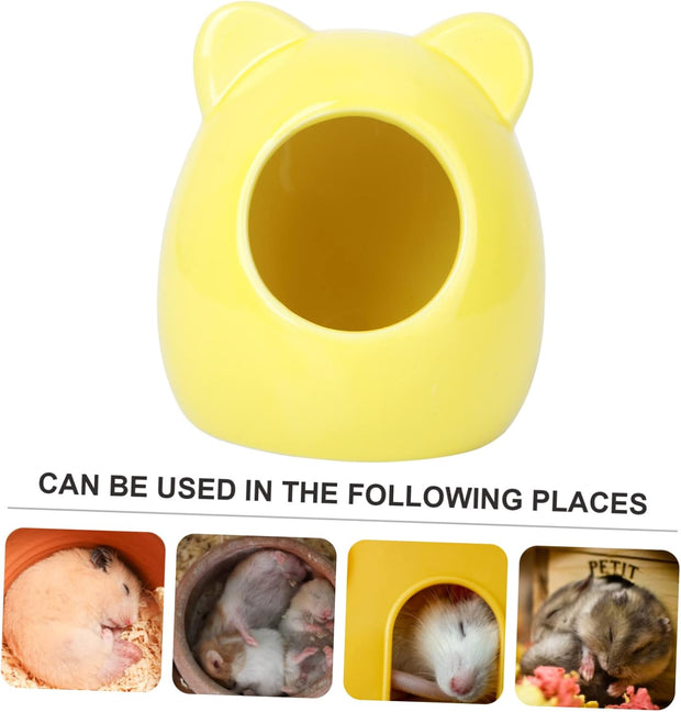 Small Cage Hamster Hideout Ceramic Nest Pet Nest Hamster House Heat-Resistant Design Random