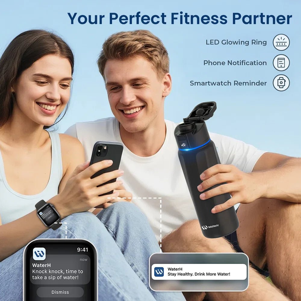 Waterh Boost Smart Water Bottle: 32 Oz Hydration Tracker with APP & Insulation - householdessential