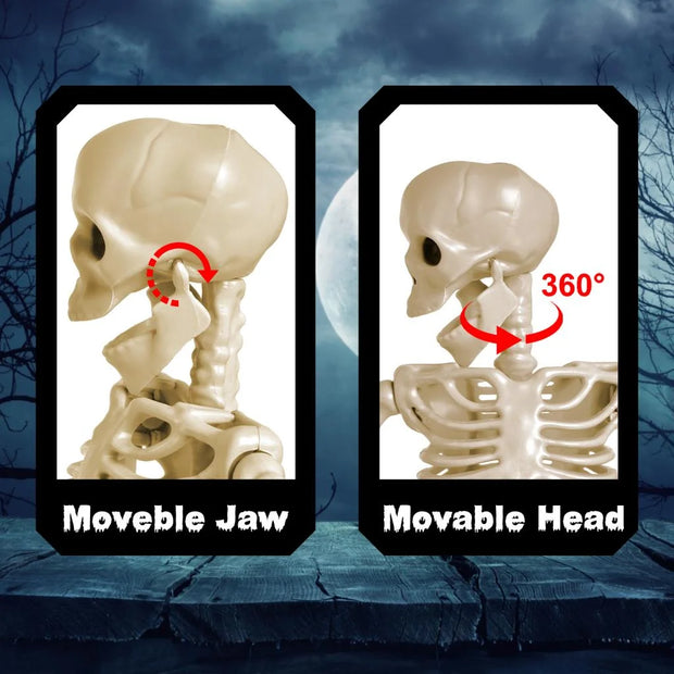 24 Inch Halloween Adjustable Skeleton Prop,Halloween Decoration Clearance,Halloween Party Decoration,Halloween Decoration Outdoor,Indoor