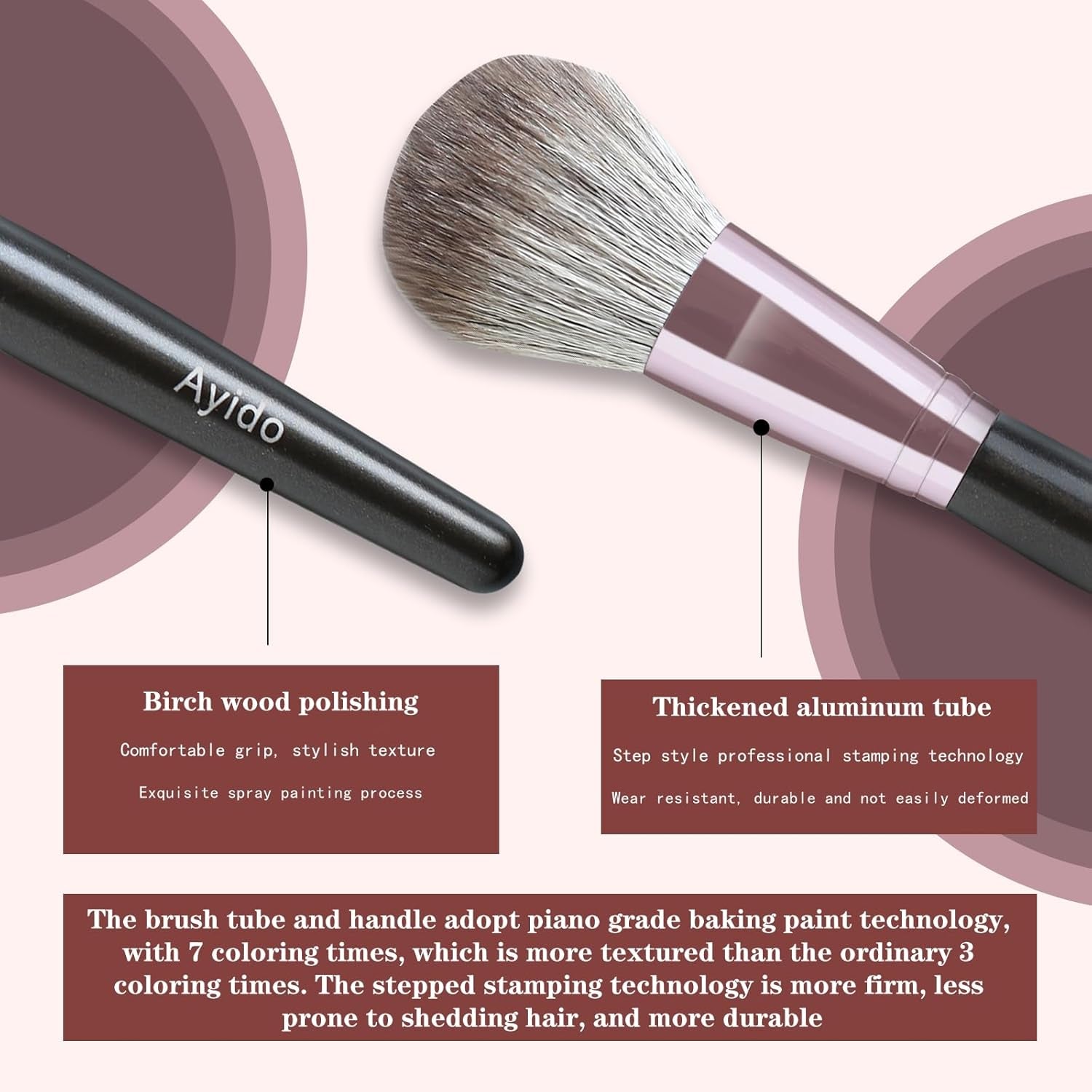 Professional Makeup Brushes Set - 15 Piece Brush Kit with Kabuki Foundation Brush - householdessential