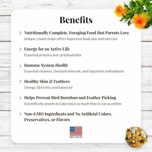 'S Classic Nutri-Berries Pet Bird Food, Made with Non-Gmo and Human-Grade Ingredients, for Parrots, 3.25 Lb
