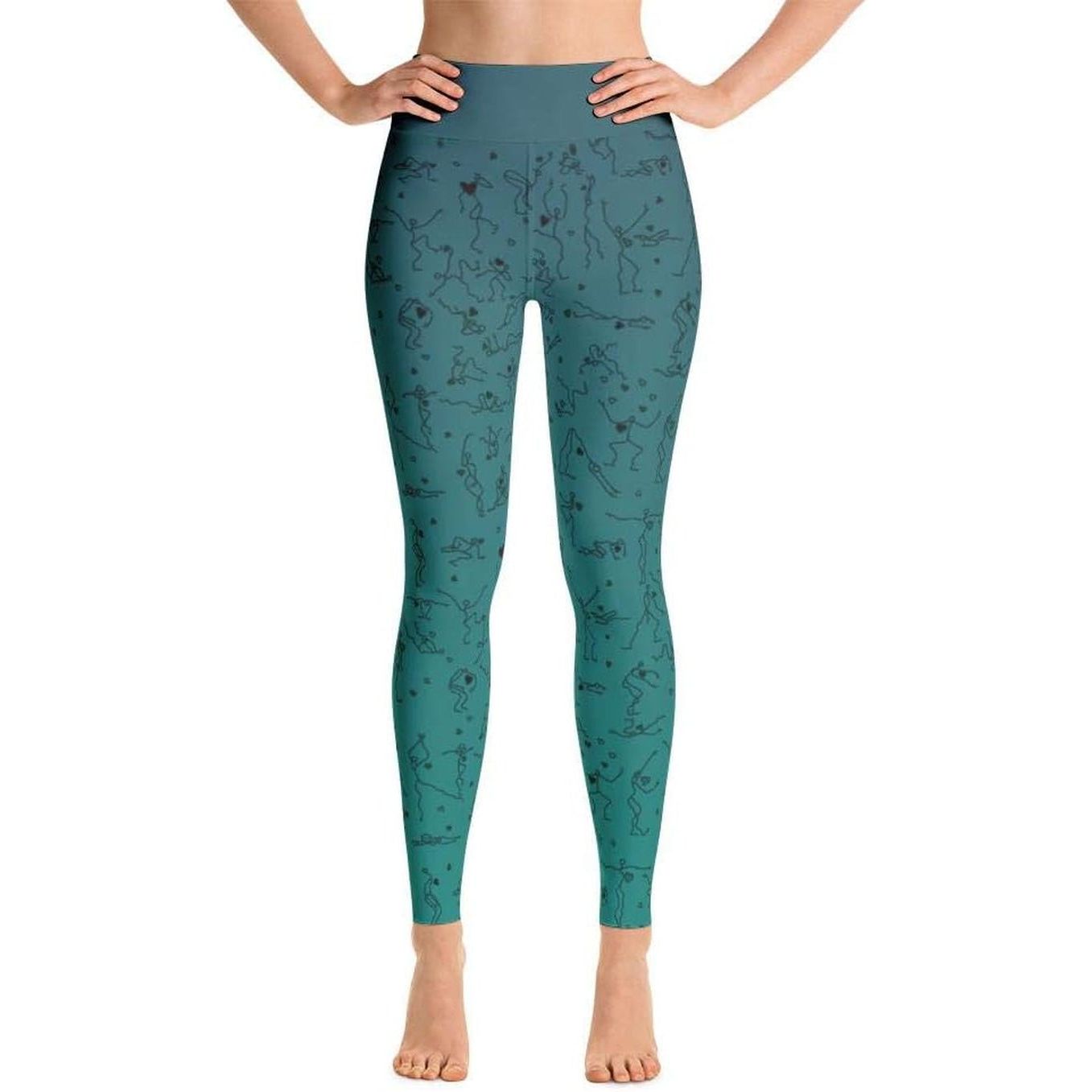 Blue - Green Ombre 'Debbie'S Dancers' Original Art Leggings by - householdessential
