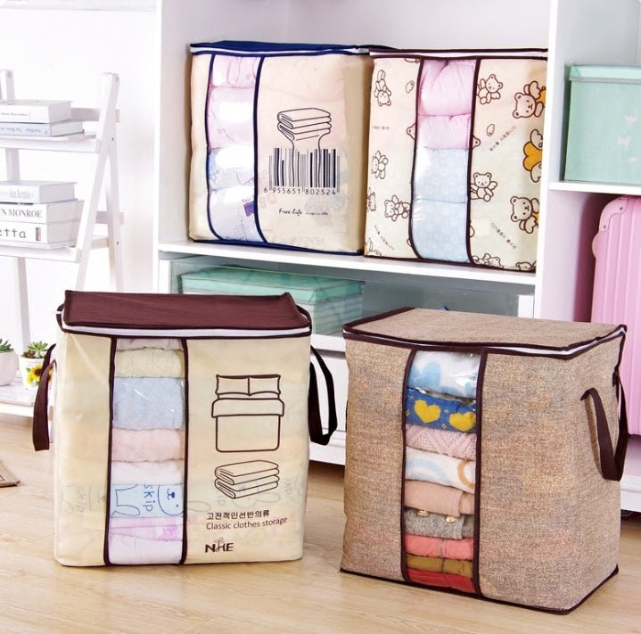 Non - Woven Under Bed Storage Box | Foldable Clothes & Quilt Organiser - householdessential