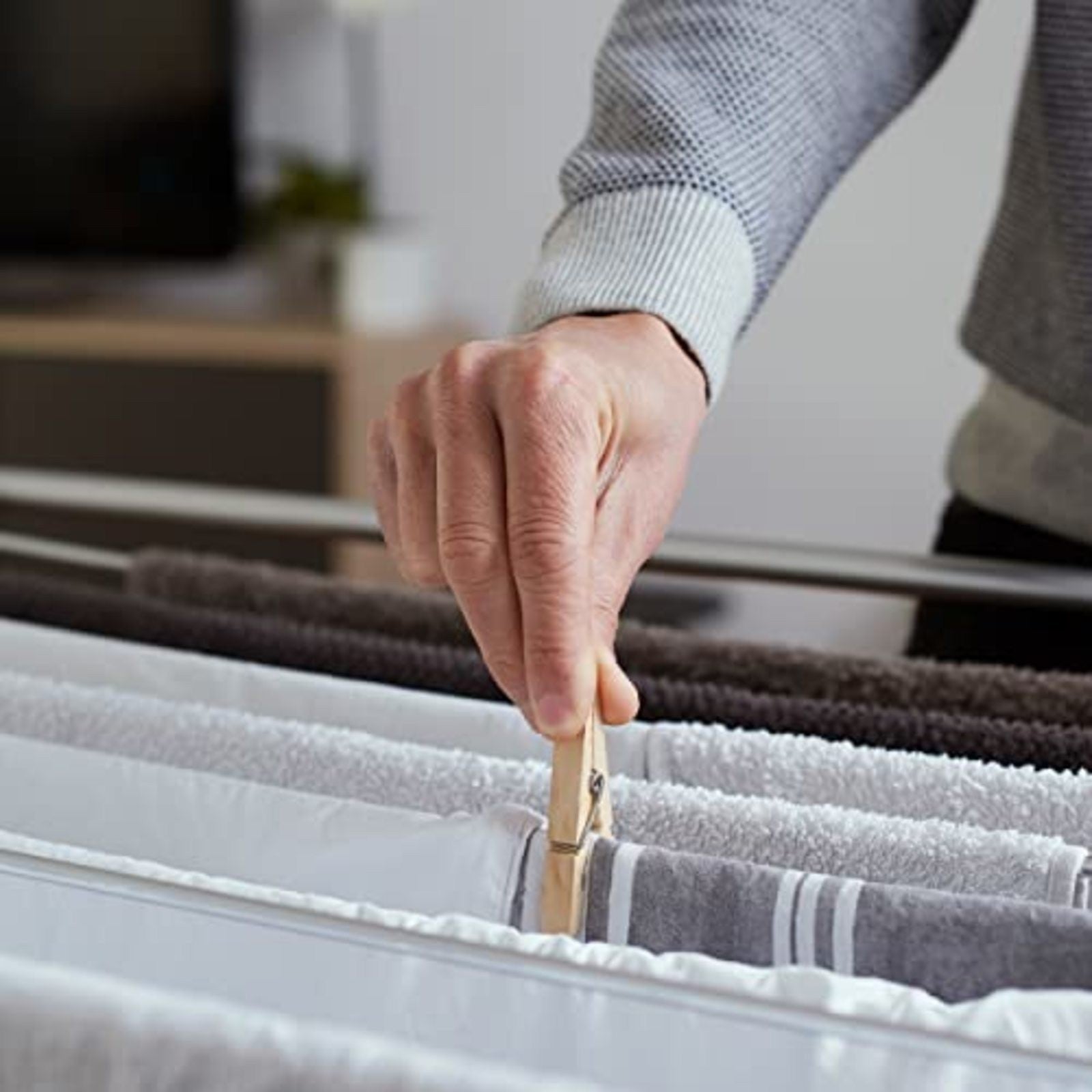 Beldray Radiator Airer Clothes Towel Drying Rail 6 Bar Foldable Laundry Rack - householdessential