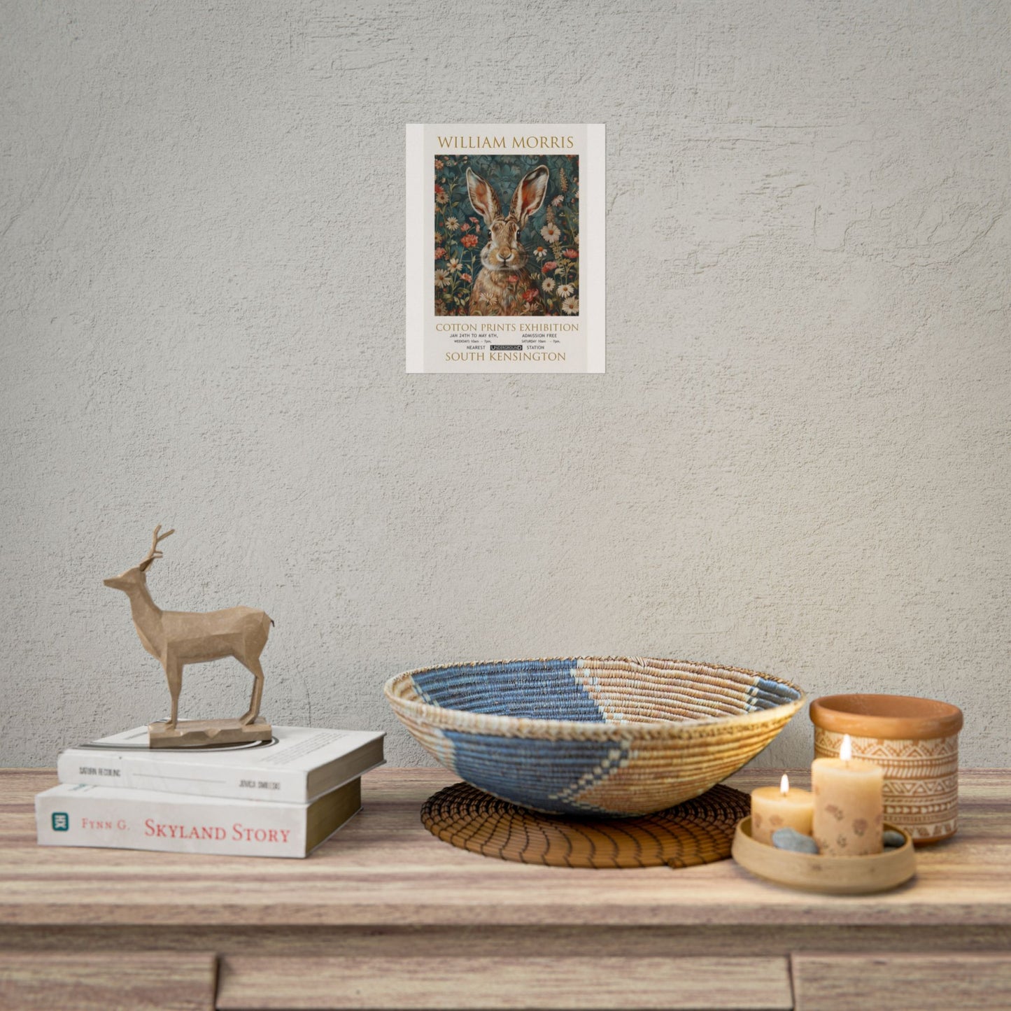 William Morris Hare Illustration Rolled Poster | Botanical Floral Art Print - householdessential