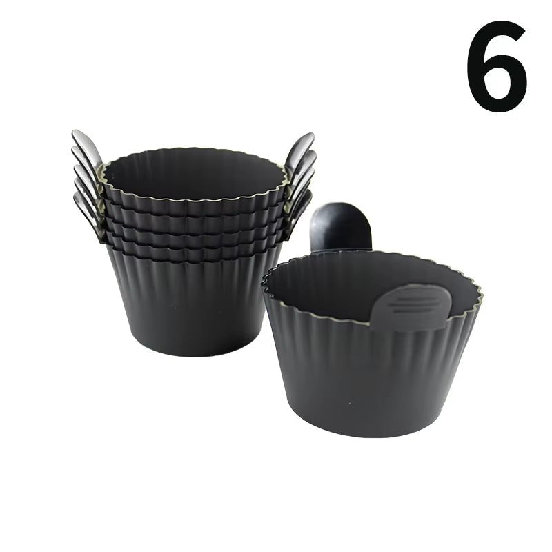 Non-Stick Silicone Bakeware Set for Air Fryer with Egg Poacher Cups - householdessential