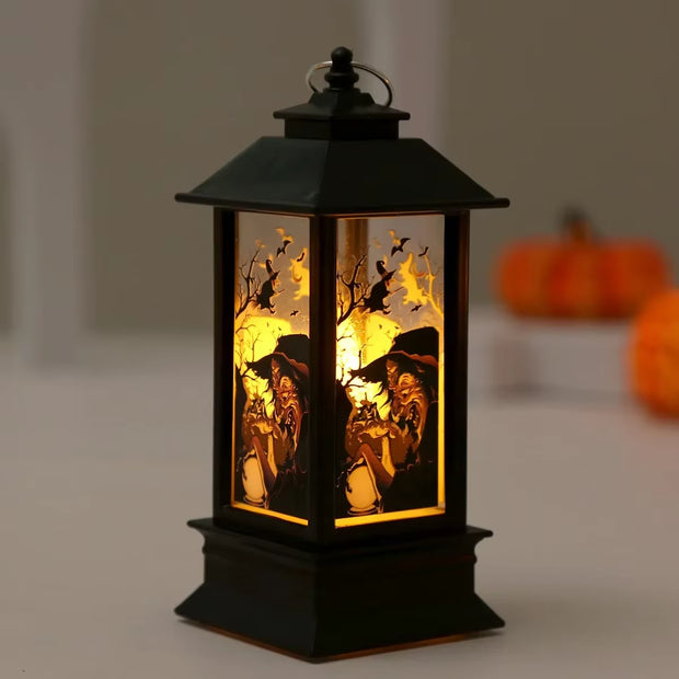 Halloween Decorations Led Candle Light Vintage Witch Castle Pumpkin Ghost Hanging LED Lantern Lamp Haloween Party Decor Supplies