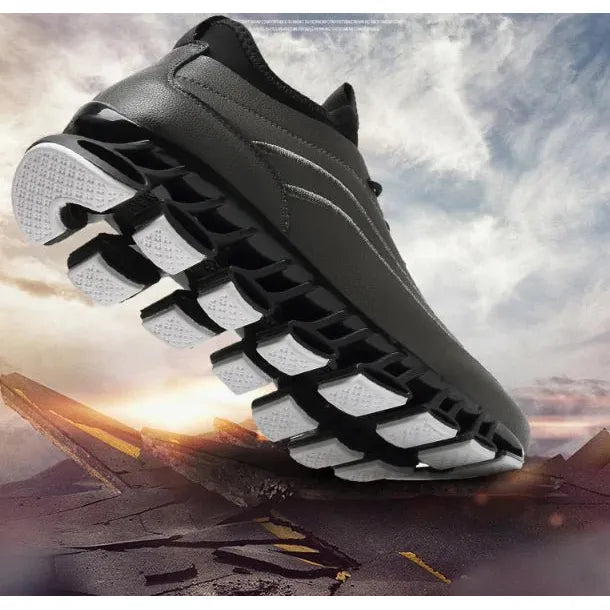 Leather Blade Sports Shoes, Casual Running Shoes for Men - householdessential